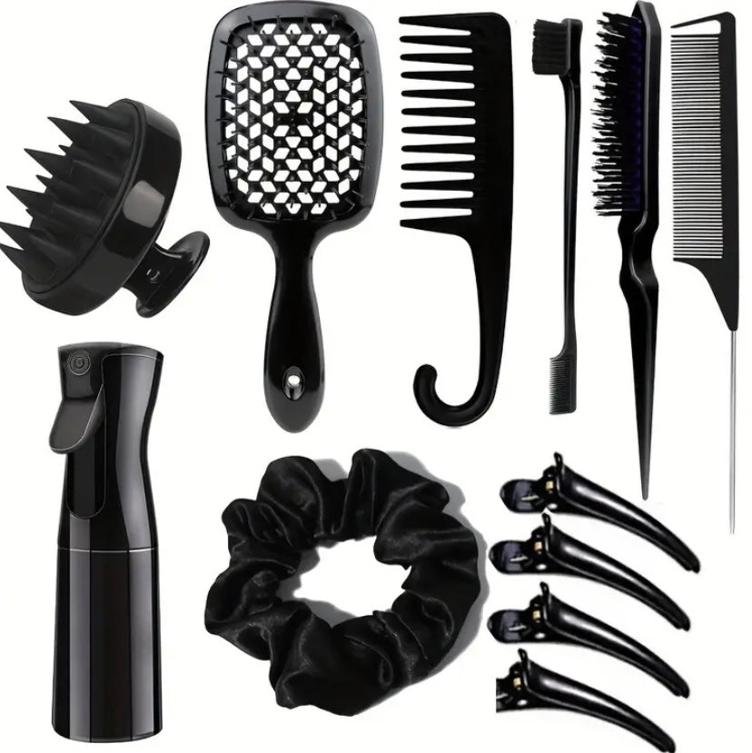 Ensemble de 12 pièces d’outils de coiffure pour femmes.