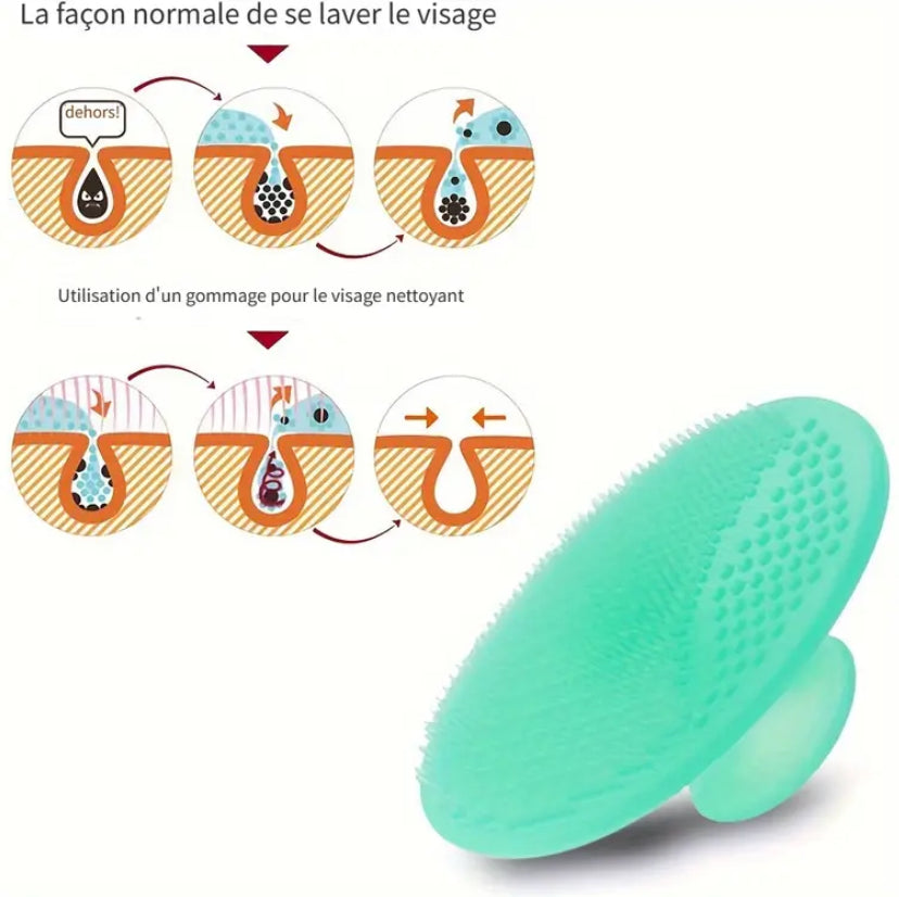 2pcs brosse nettoyante pour visage , en silicone