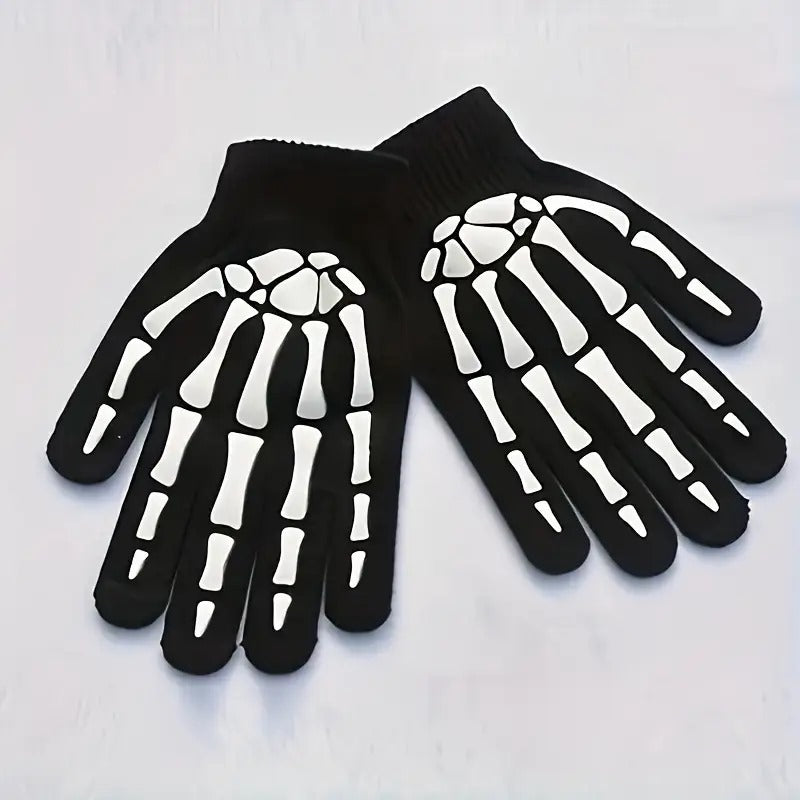 Gants : motif de squelette