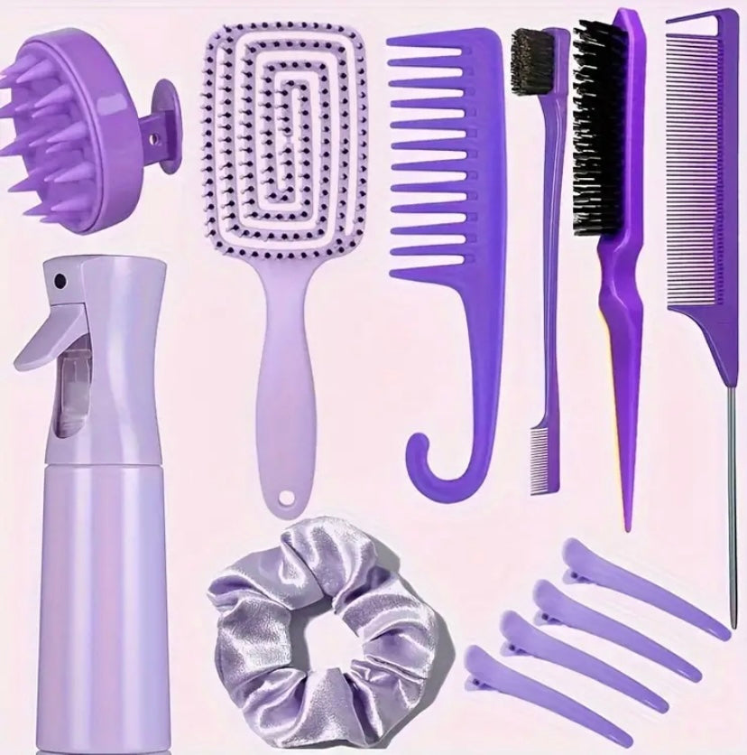 Ensemble de 12 pièces d’outils de coiffure pour femmes.