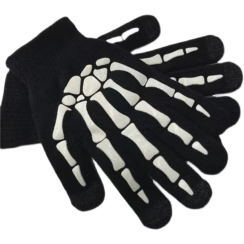 Gants : motif de squelette