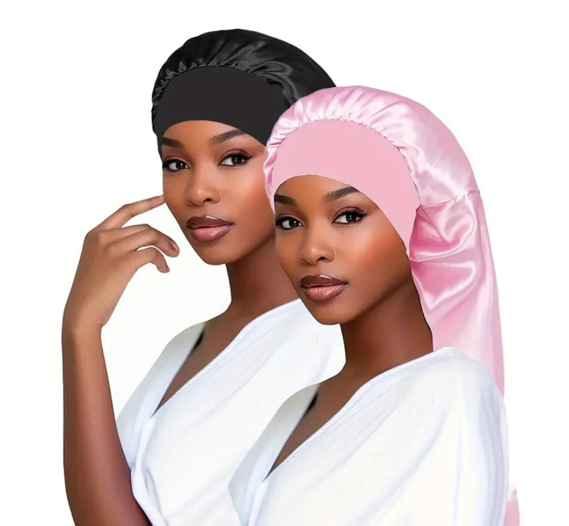 2pcs bonnets de nuit en satin pour femme