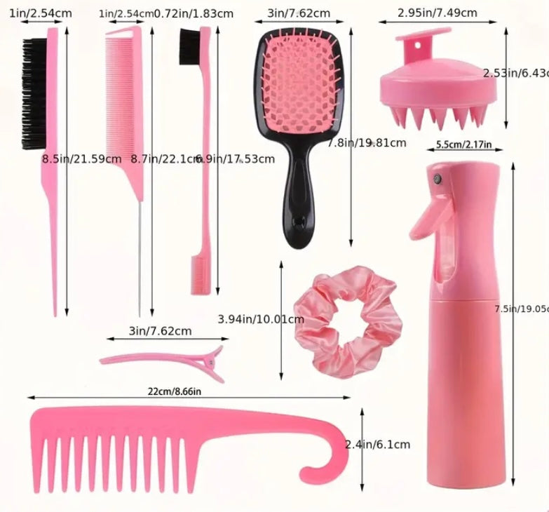 Ensemble de 12 pièces d’outils de coiffure pour femmes.