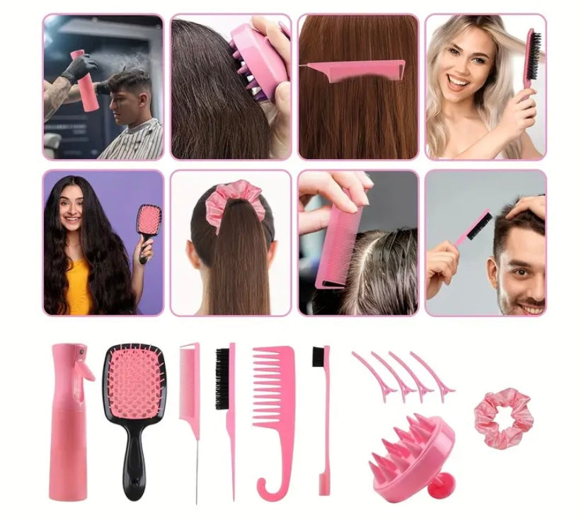 Ensemble de 12 pièces d’outils de coiffure pour femmes.