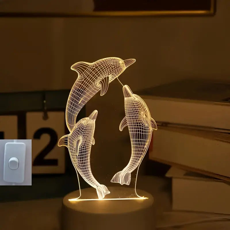 Lampe LED 3D Dauphins