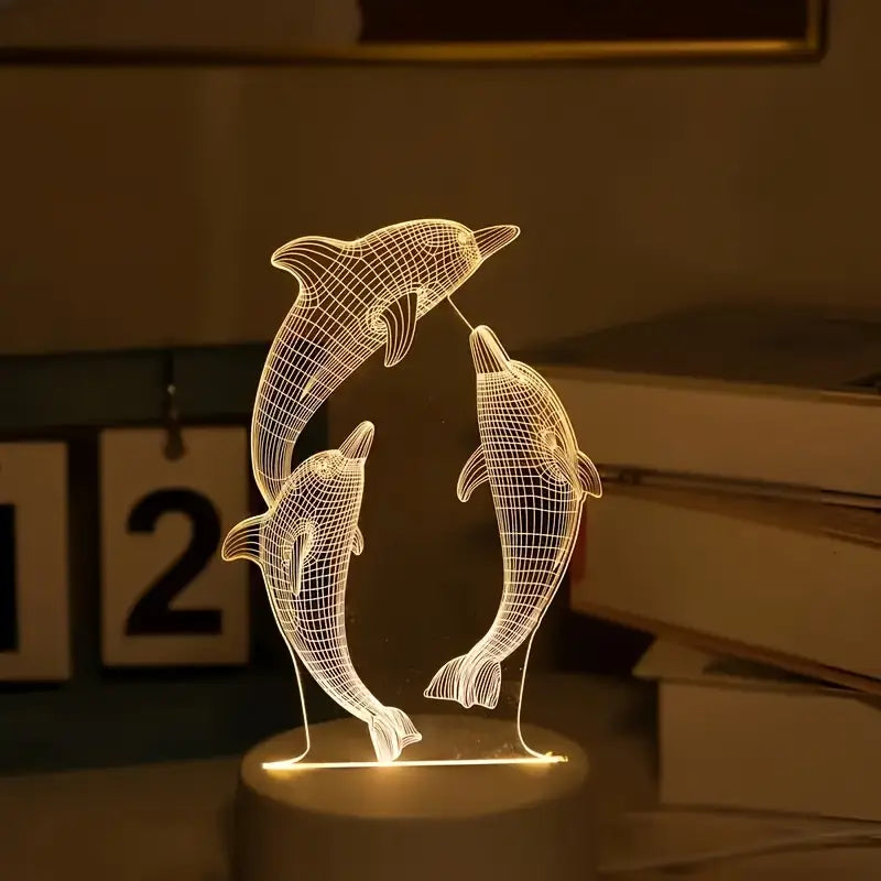 Lampe LED 3D Dauphins