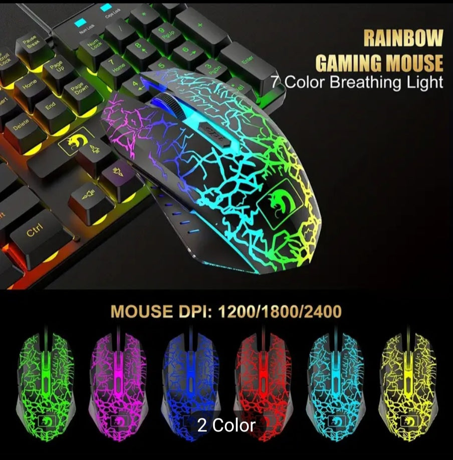 Combo Clavier et Souris Gaming Filaires avec Casque.